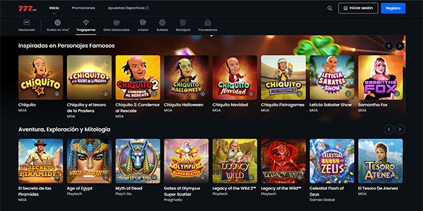 Tragaperras en Casino777