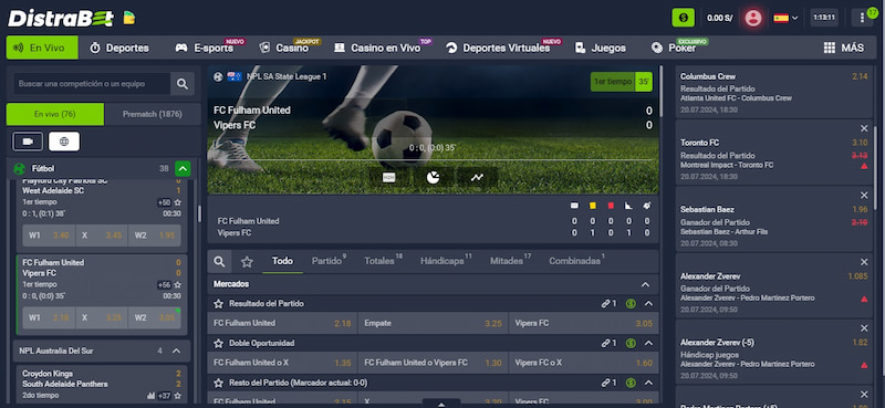Apuestas en vivo - Distrabet