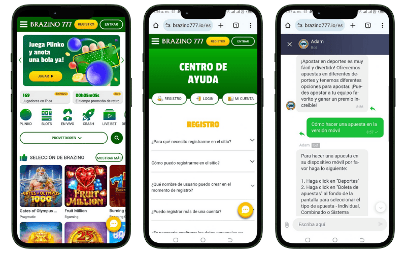 Atencion al cliente en Brazino777