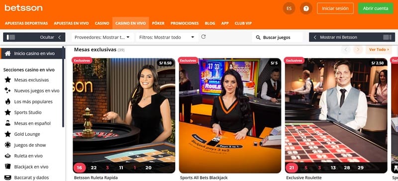 Casino en vivo Betsson