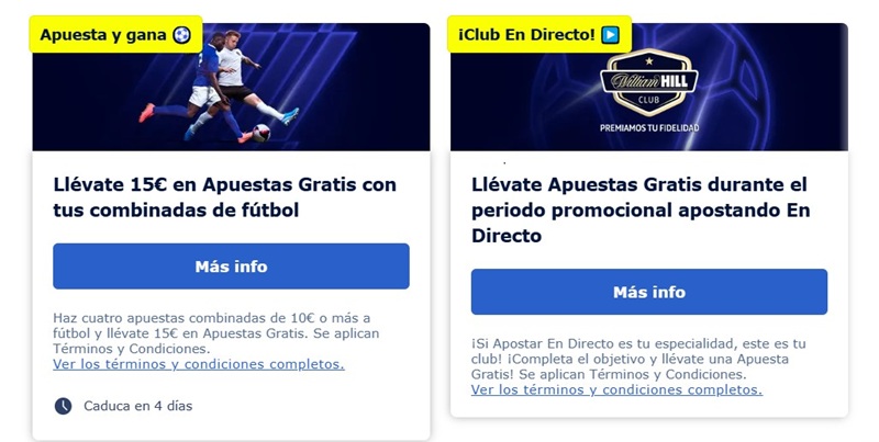 Otras Promociones de apuesta william hill ecuador