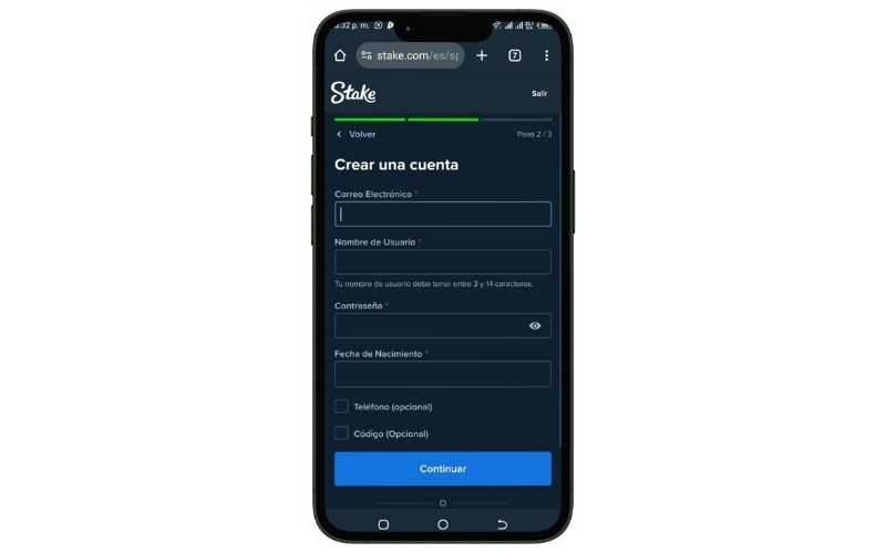 Registrarse en Stake Ecuador