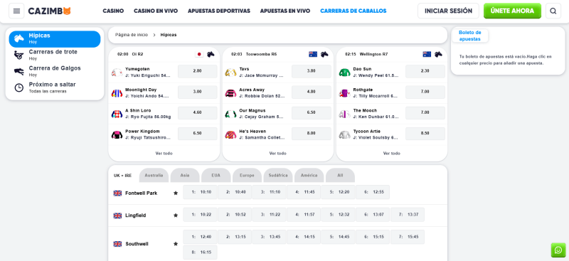 Apuestas de caballos en Cazimbo