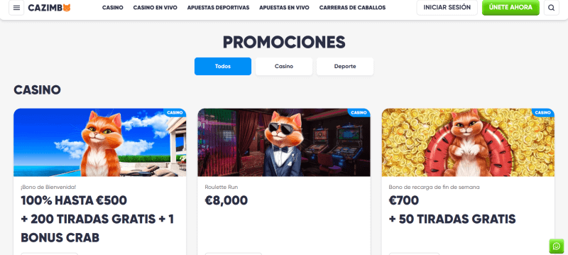 Bonos y promociones de Cazimbo