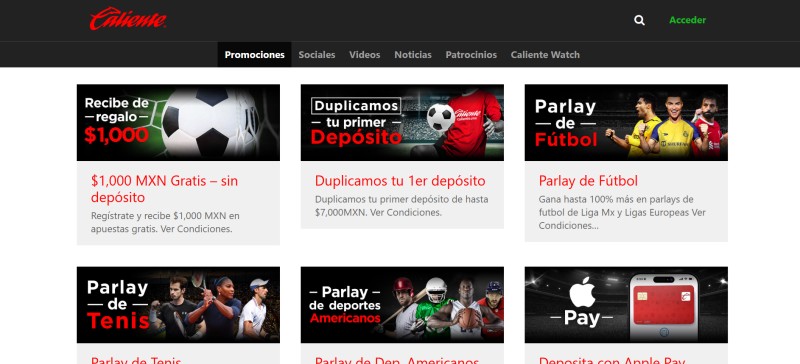 Caliente casino bono y promociones