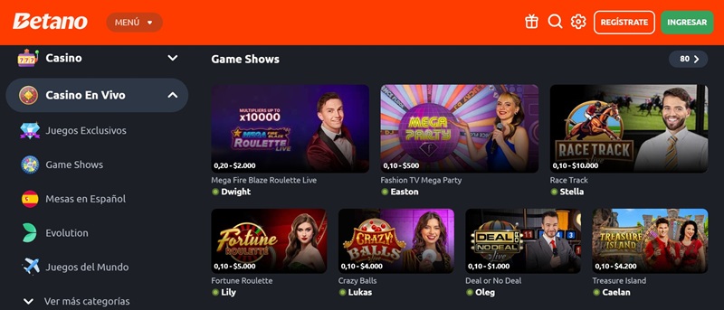 Casino en vivo de Betano
