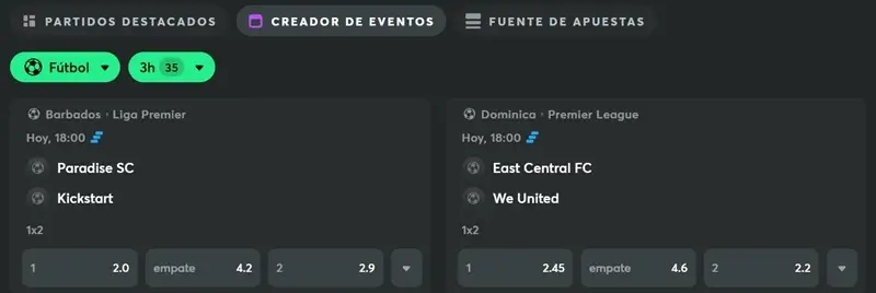 Creador de eventos BC Game