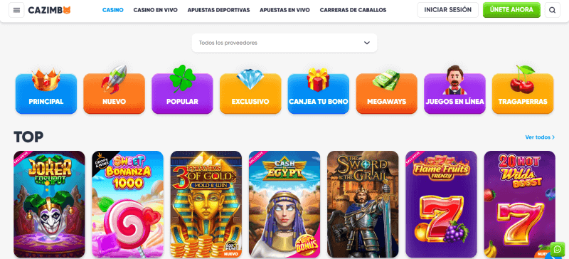 Juegos de casino en Cazimbo Perú