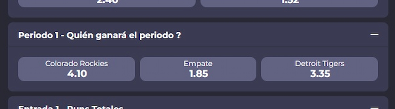 Ganador por periodo - Béisbol casas de apuestas España 2025