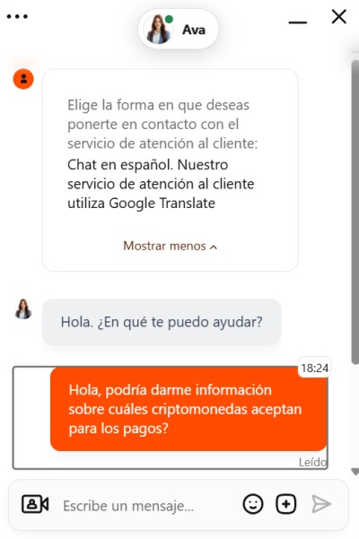 Monro Casino chat en vivo