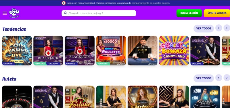 PlayUZU Casino en vivo