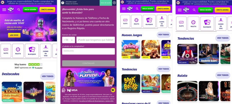 PlayUZU Casino móvil