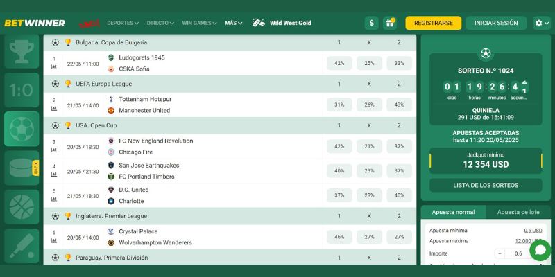 Creador de apuestas toto Betwinner