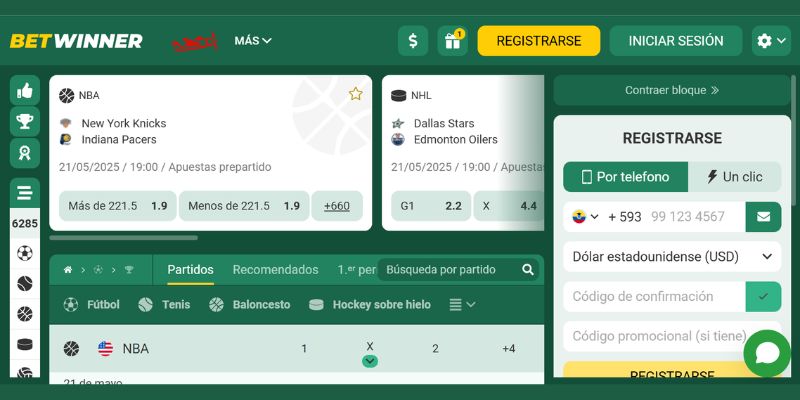 Cuotas mejoradas Betwinner