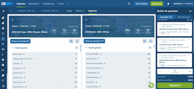 Mejores Casas de Apuestas para Apostar en Golf: 1xbet