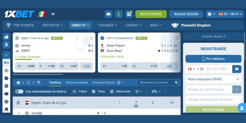 Apuestas en Vivo en 1xBet
