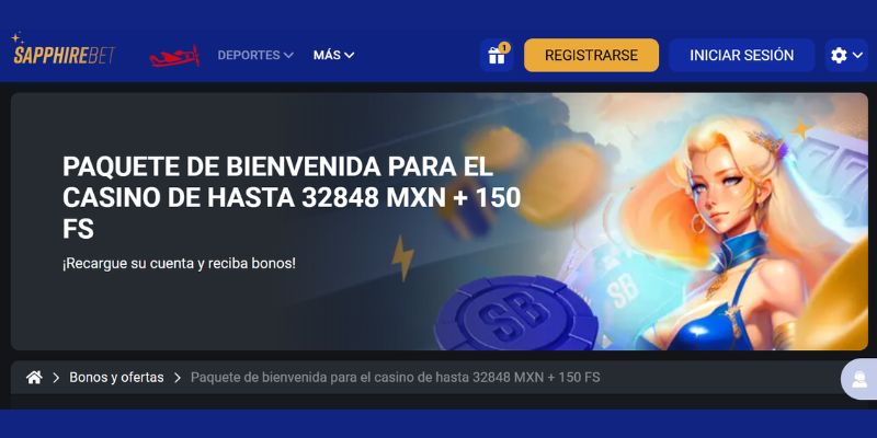 Bono de bienvenida de SapphireBet Casino