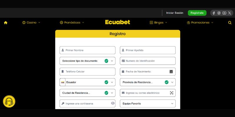 Como apostar en Ecuabet: Crea tu cuenta
