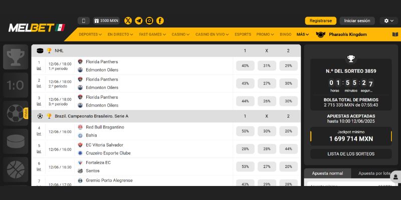 Constructor de Apuestas TOTO Melbet