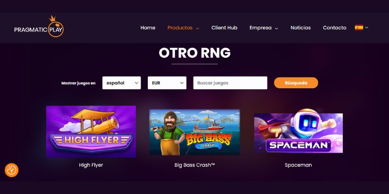 Otros juegos RNG de azar Pragmatic Play
