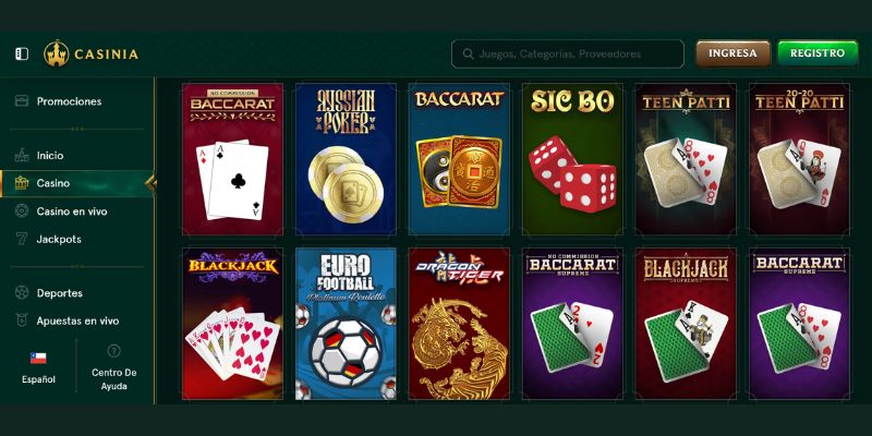 Juegos de Baccarat en Casinia