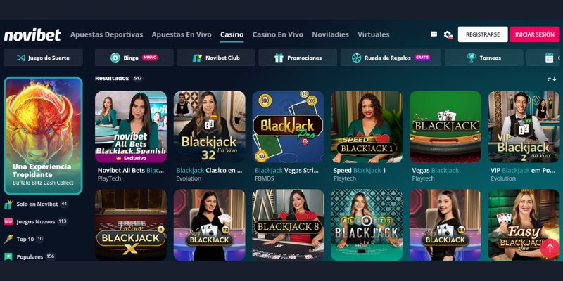 Juegos de Blackjack en Novibet