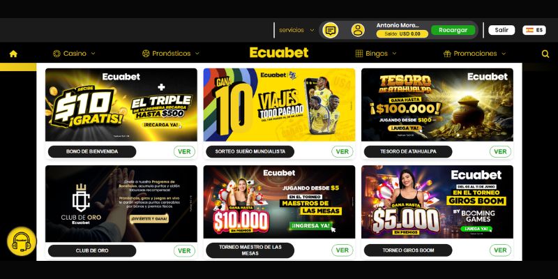Bonos y promociones en Ecuabet