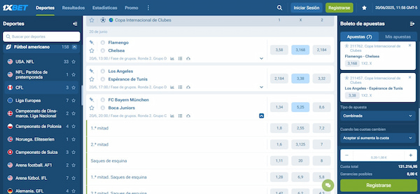 1xbet - Fúbol americano en casas de apuestas de España 2025