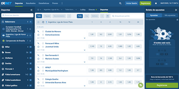 Apuestas en Balonmano : 1xBet