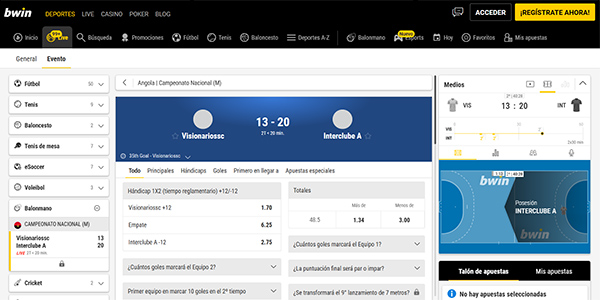 Apuestas en Balonmano : Bwin
