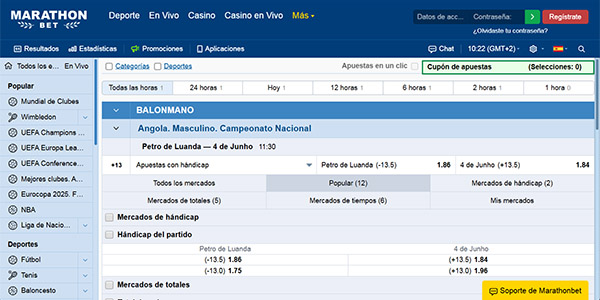 Apuestas en Balonmano : MarathonBet