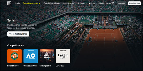 Tenis Online Gratis en DAZN