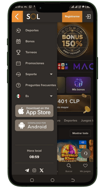 Apps de apuestas: Sol chile