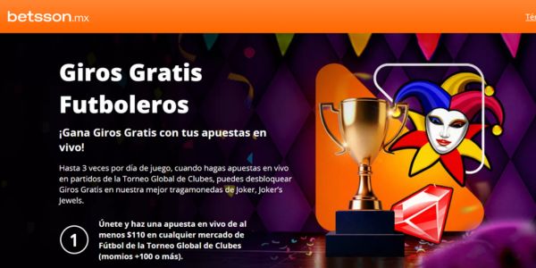Giros gratis en Betsson casino mexico