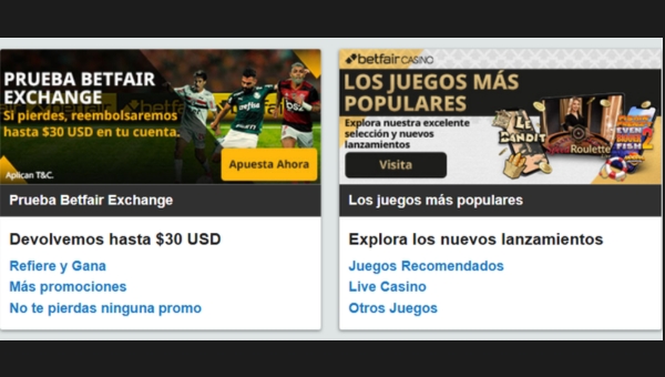 Otras promociones de betfair