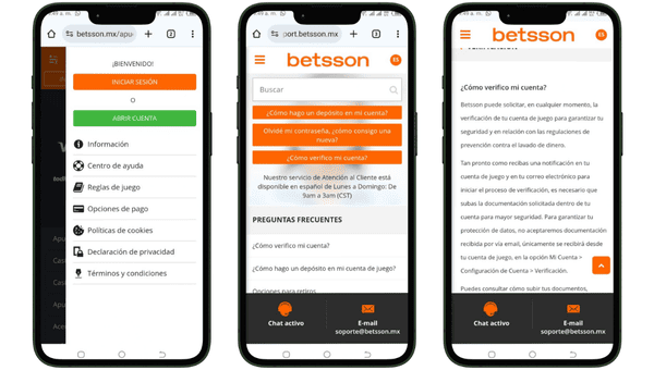 Atencion al cliente en Betsson Mexico apuestas