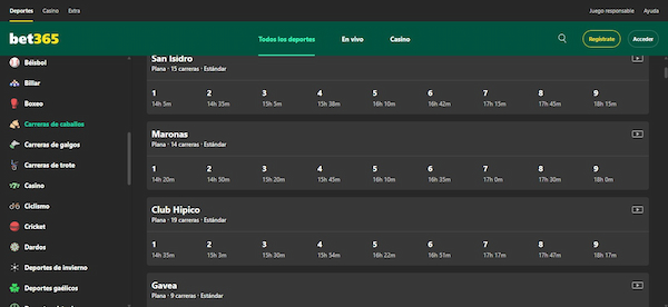 Bet365 - Carreras de caballos en casas de apuestas de España 2025