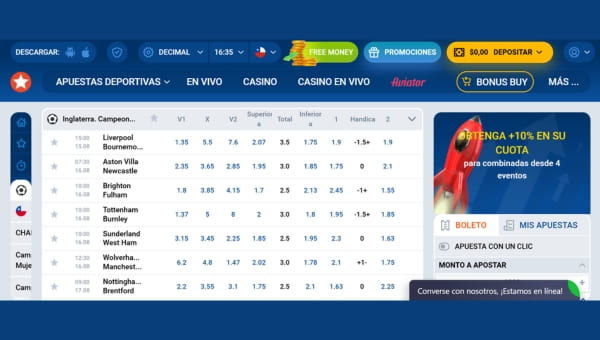 Deportes y mercados de apuestas MostBet Chile