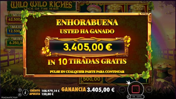 Funciones de Bonificación en la tragaperras Wild Wild Riches