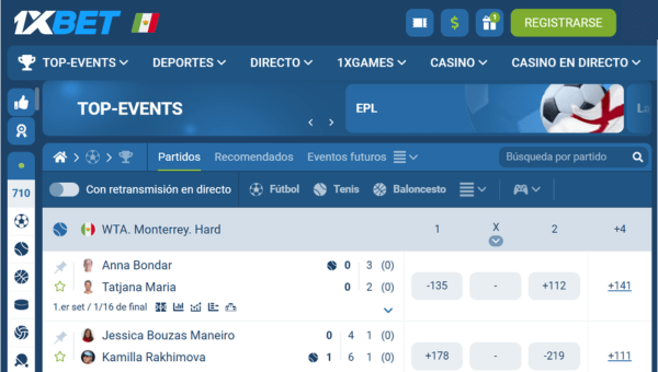 Página de inicio de 1xBet México