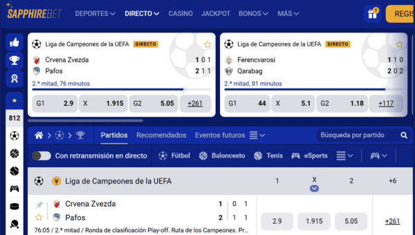 Casas de apuestas con cuentaRUT Chile: SapphireBet 