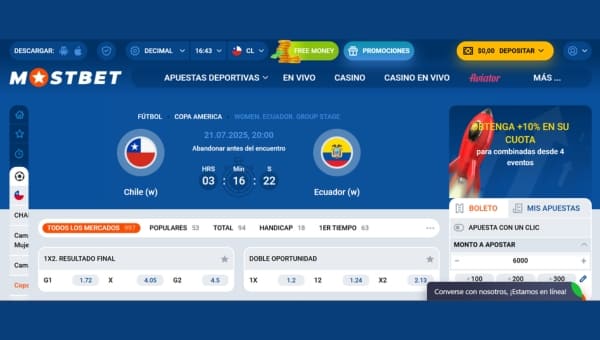 Apuestas en vivo Mostbet Chile