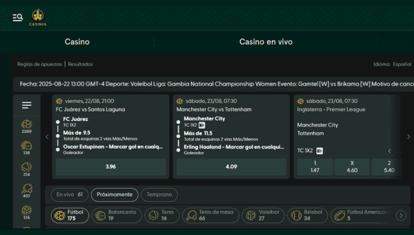 Cashout en Casinia Chile