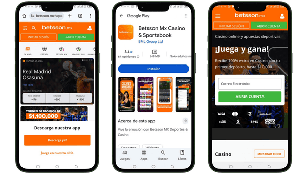 Descargar app de apuestas Betsson Mexico