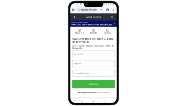 Registro en Betsson Mexico