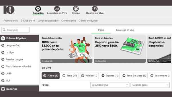 Todo lo que ofrece 10Bet apuestas deportivas Mexico
