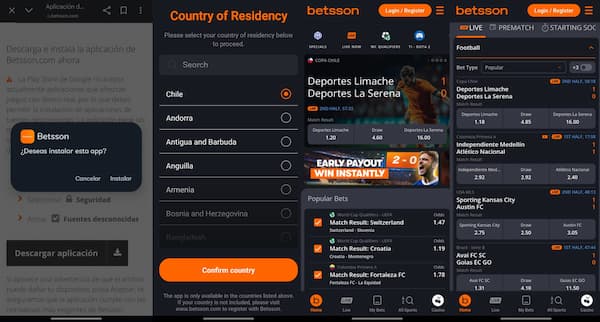 Apuestas Deportivas en la Betsson App para Chile