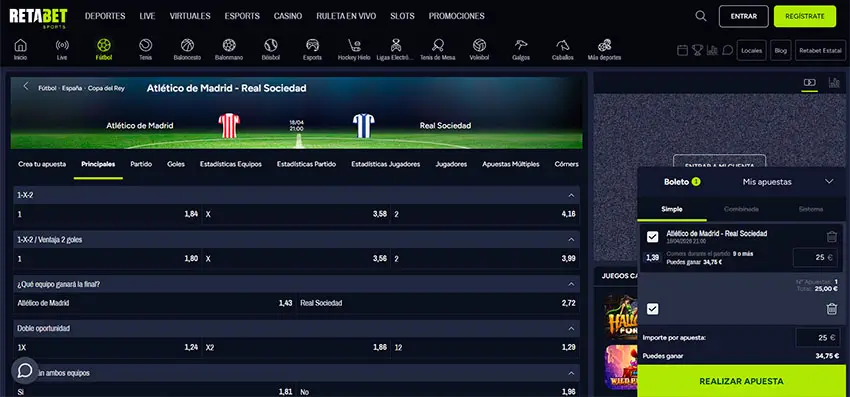 Apuestas en la Copa del Rey en Retabet