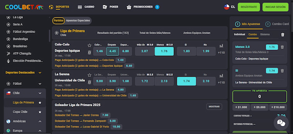 Mejores Casas de Apuestas para Apostar por el Colo Colo: Coolbet