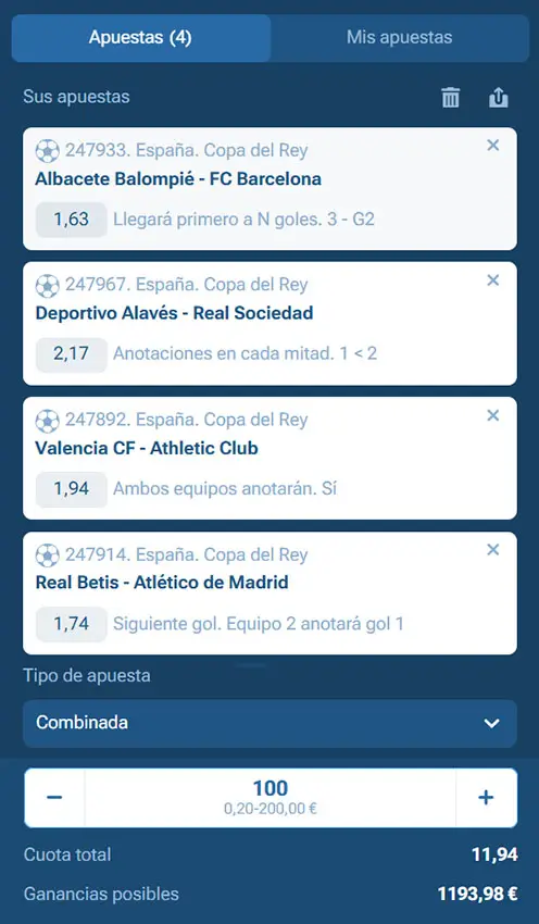 Cuartos de Final Copa del Rey - Combinada 1